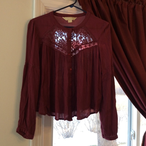 Boho Lace Yoke Top - Picture 1 of 4